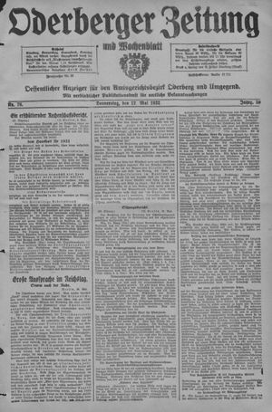 Oderberger Zeitung und Wochenblatt vom 12.05.1932