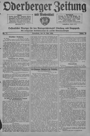 Oderberger Zeitung und Wochenblatt vom 14.05.1932