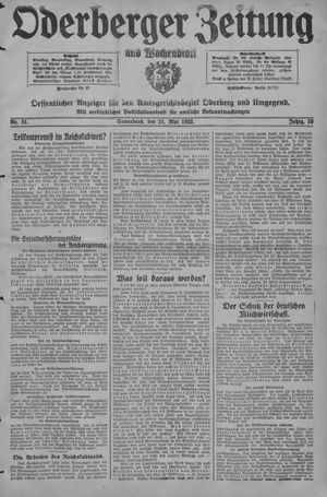 Oderberger Zeitung und Wochenblatt vom 21.05.1932