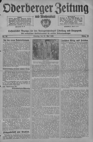 Oderberger Zeitung und Wochenblatt vom 22.05.1932