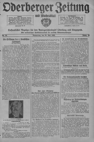 Oderberger Zeitung und Wochenblatt vom 26.05.1932