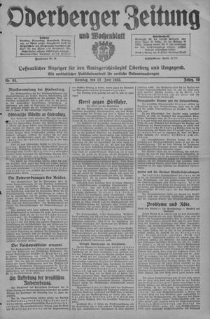 Oderberger Zeitung und Wochenblatt vom 12.06.1932