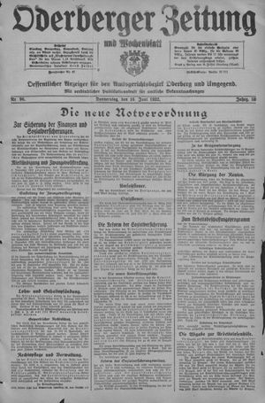 Oderberger Zeitung und Wochenblatt vom 16.06.1932