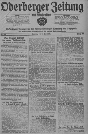 Oderberger Zeitung und Wochenblatt vom 02.07.1933