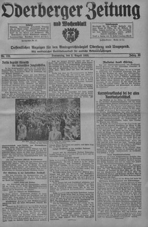 Oderberger Zeitung und Wochenblatt on Aug 3, 1933