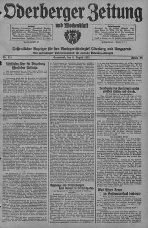 Oderberger Zeitung und Wochenblatt vom 05.08.1933
