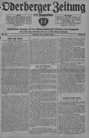 Oderberger Zeitung und Wochenblatt vom 06.08.1933