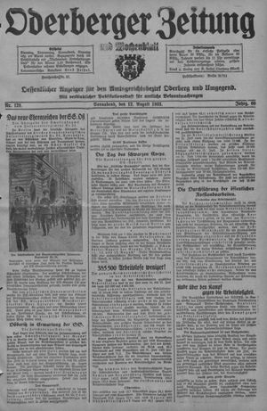 Oderberger Zeitung und Wochenblatt vom 12.08.1933