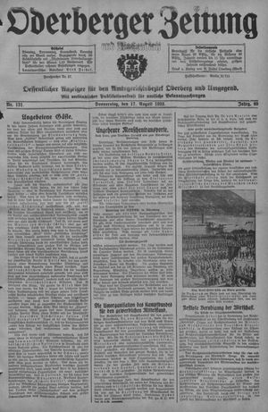 Oderberger Zeitung und Wochenblatt vom 17.08.1933