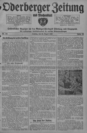 Oderberger Zeitung und Wochenblatt vom 20.08.1933