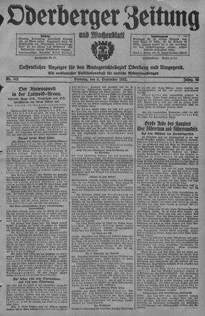 Oderberger Zeitung und Wochenblatt vom 05.09.1933