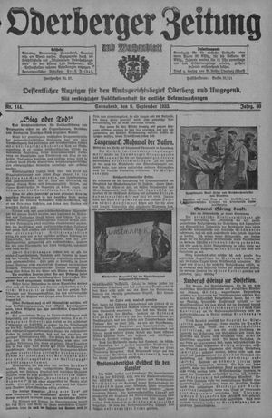 Oderberger Zeitung und Wochenblatt vom 09.09.1933