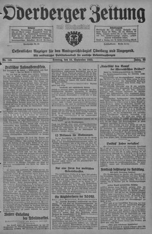Oderberger Zeitung und Wochenblatt vom 10.09.1933