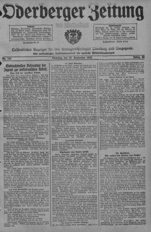 Oderberger Zeitung und Wochenblatt vom 12.09.1933