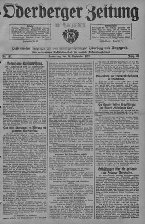 Oderberger Zeitung und Wochenblatt vom 14.09.1933