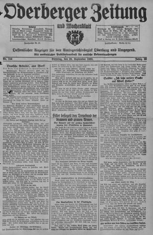 Oderberger Zeitung und Wochenblatt vom 26.09.1933