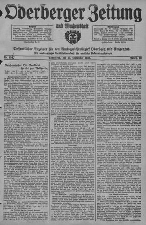 Oderberger Zeitung und Wochenblatt on Sep 30, 1933