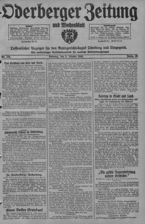 Oderberger Zeitung und Wochenblatt vom 03.10.1933