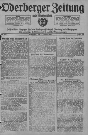 Oderberger Zeitung und Wochenblatt vom 07.10.1933
