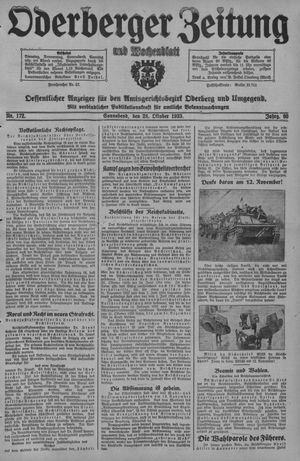 Oderberger Zeitung und Wochenblatt vom 28.10.1933