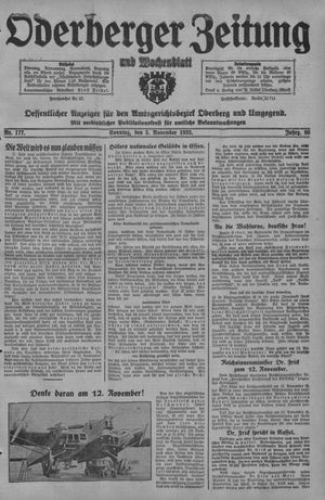Oderberger Zeitung und Wochenblatt vom 05.11.1933