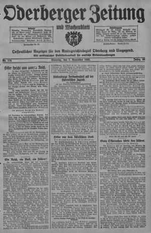 Oderberger Zeitung und Wochenblatt vom 07.11.1933