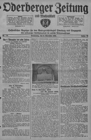 Oderberger Zeitung und Wochenblatt vom 09.11.1933