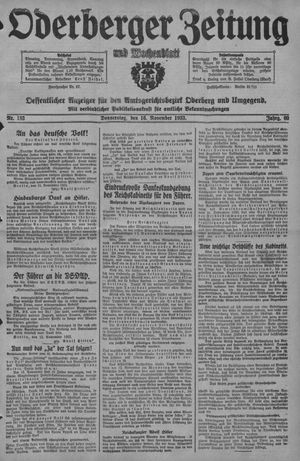 Oderberger Zeitung und Wochenblatt vom 16.11.1933