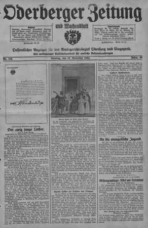 Oderberger Zeitung und Wochenblatt vom 19.11.1933