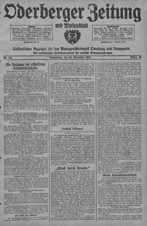 Oderberger Zeitung und Wochenblatt vom 30.11.1933