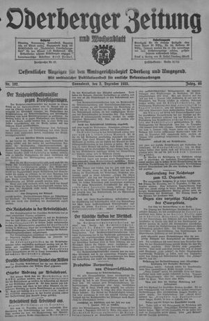 Oderberger Zeitung und Wochenblatt vom 02.12.1933