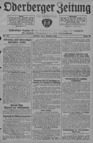 Oderberger Zeitung und Wochenblatt vom 03.12.1933