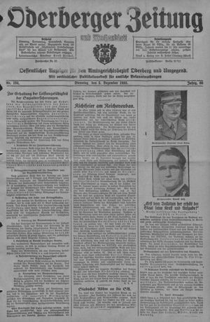 Oderberger Zeitung und Wochenblatt vom 05.12.1933