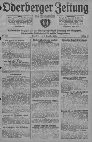 Oderberger Zeitung und Wochenblatt vom 09.12.1933