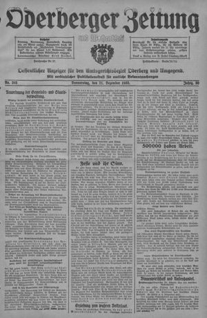 Oderberger Zeitung und Wochenblatt vom 21.12.1933
