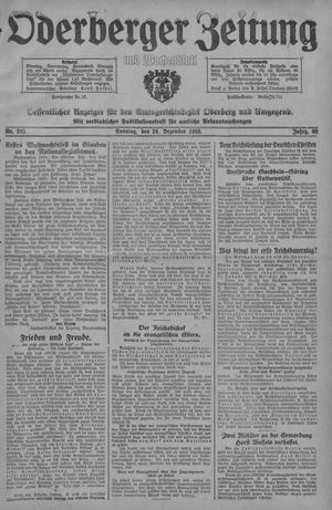 Oderberger Zeitung und Wochenblatt vom 24.12.1933