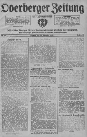 Oderberger Zeitung und Wochenblatt vom 31.12.1933