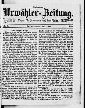 Urwähler-Zeitung vom 31.03.1849