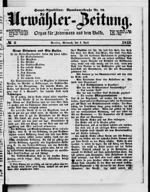 Urwähler-Zeitung vom 04.04.1849