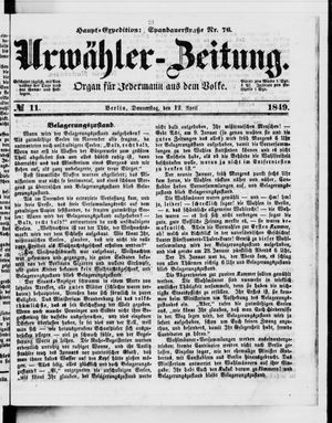 Urwähler-Zeitung vom 12.04.1849