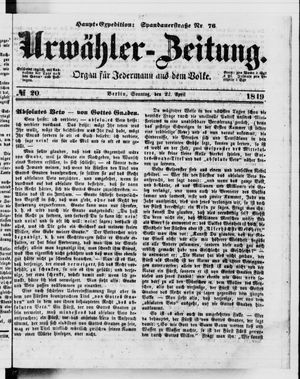 Urwähler-Zeitung vom 22.04.1849