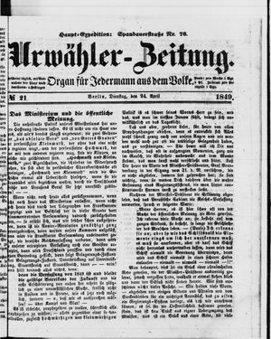 Urwähler-Zeitung on Apr 24, 1849