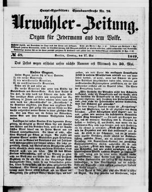 Urwähler-Zeitung on May 27, 1849