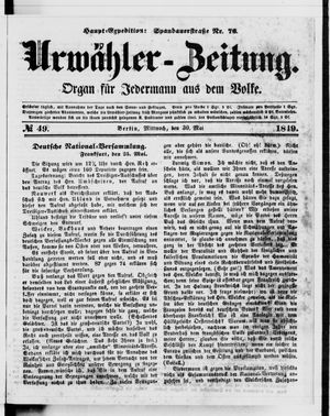 Urwähler-Zeitung vom 30.05.1849