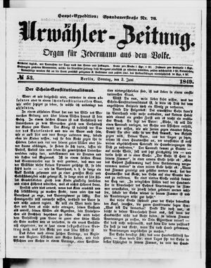 Urwähler-Zeitung on Jun 3, 1849