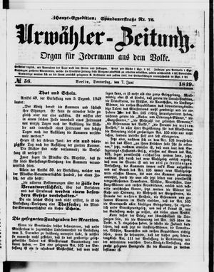 Urwähler-Zeitung vom 07.06.1849