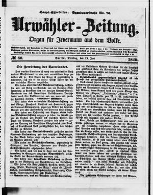 Urwähler-Zeitung vom 12.06.1849