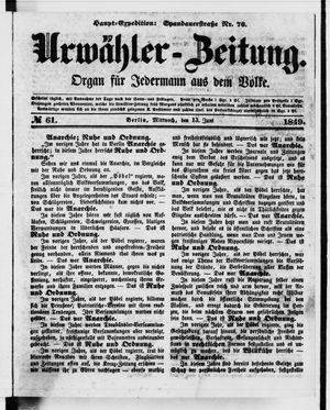 Urwähler-Zeitung vom 13.06.1849