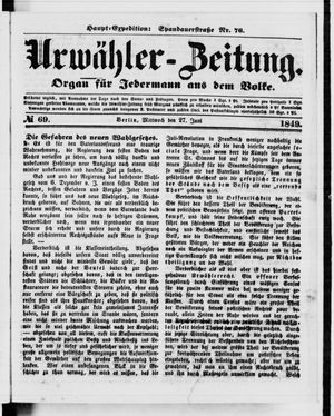 Urwähler-Zeitung vom 27.06.1849