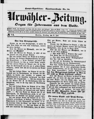 Urwähler-Zeitung vom 03.07.1849